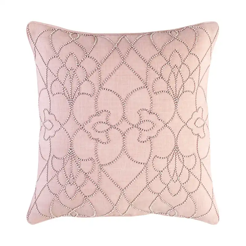 Factory Price Dotted Pirouette 22 X 22 inch Camel and Mauve Throw Pillow