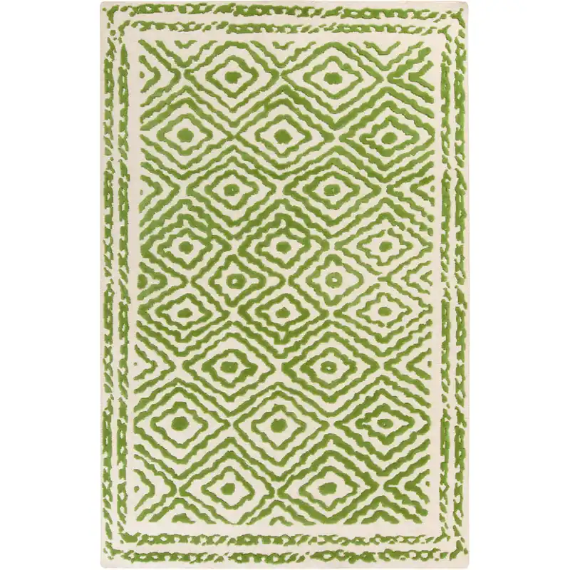 Atlas 96 X 60 inch Dark Green, Beige Rug Secure Checkout
