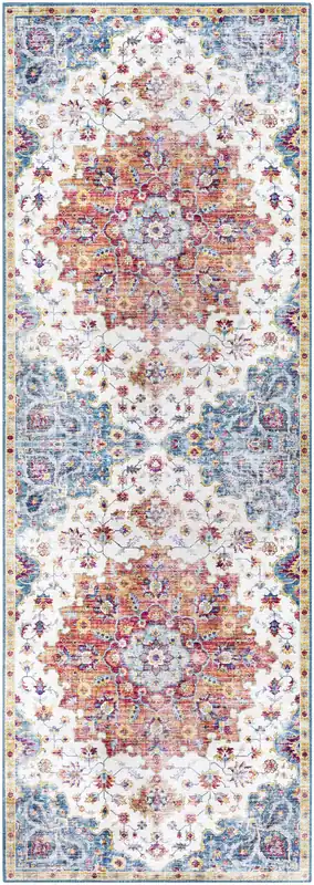 Viral Iris 90 X 30 inch Light Blue Rug in 2.5 x 8, Runner