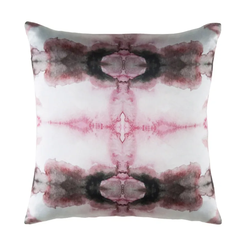 Brand New Kalos 18 X 18 inch Light Gray and Bright Pink Throw Pillow