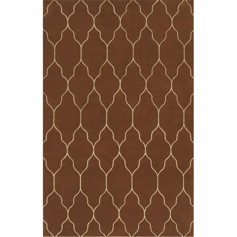 Gates 132 X 96 inch Dark Brown, Camel Rug Final Sale