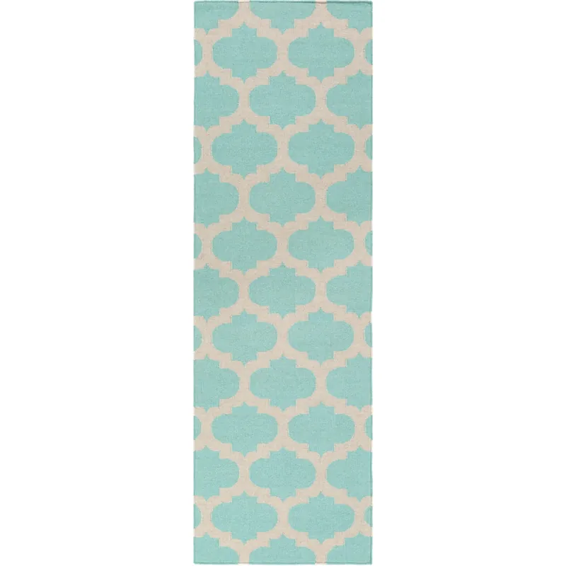 Frontier 96 X 30 inch Ivory, Aqua Rug Flash Sale