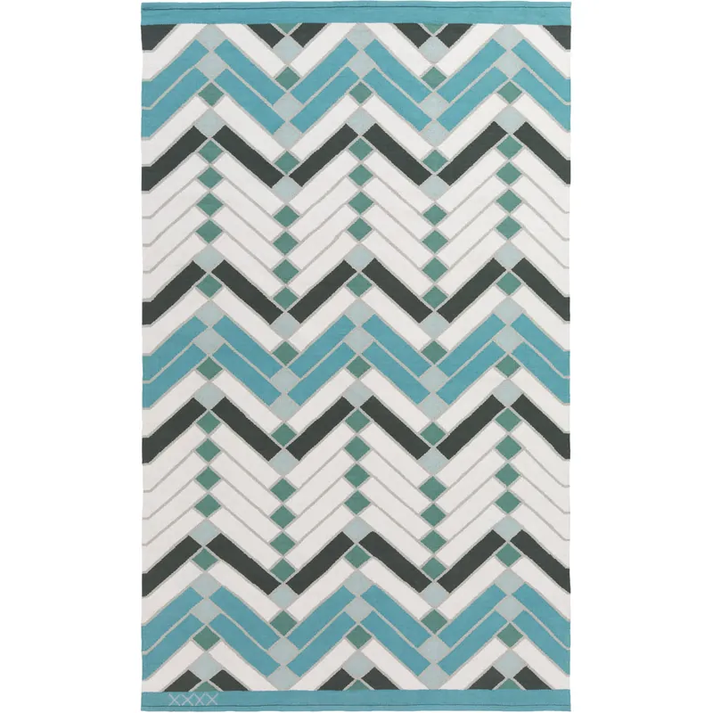 Savannah 120 X 96 inch Blue and Gray Area Rug, Cotton Exclusive