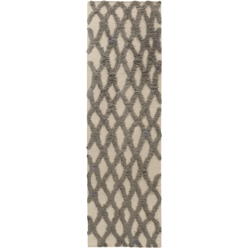 Free Shipping Midelt 96 X 30 inch Taupe, Charcoal Rug