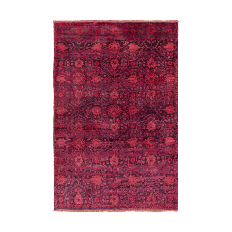 Handmade Empress 156 X 108 inch Burgundy/Bright Red/Rose/Dark Purple Rugs, Wool