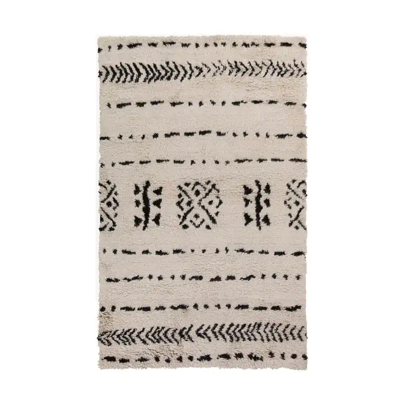 Denali 96 X 60 inch Ivory/Black Rugs, Wool New Release