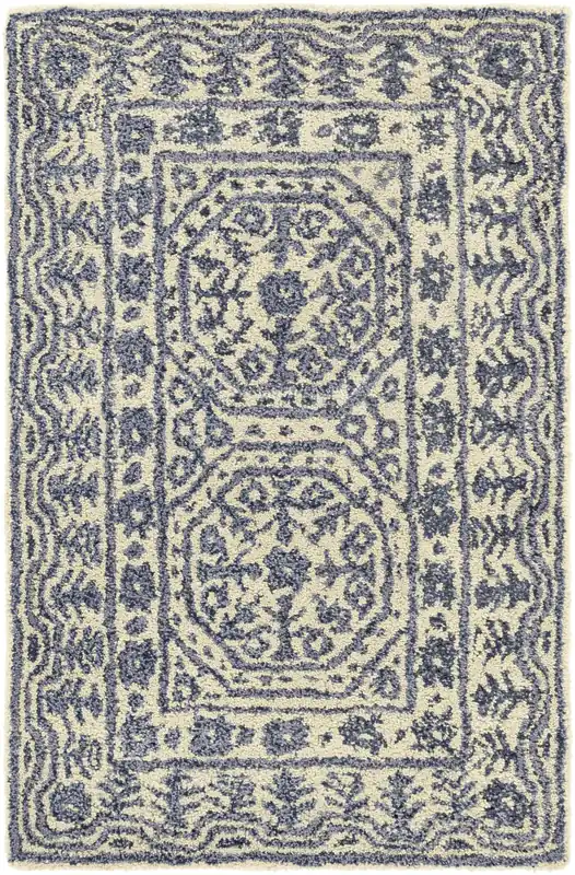 Place Order Hendrick 36 X 24 inch Blue Rug, Rectangle