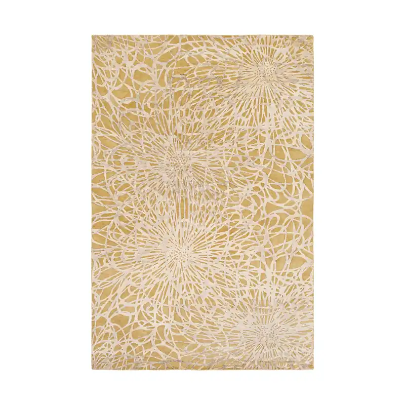 Special Offer Tredyffrin 108 X 72 inch Tan/Ivory Rugs, Wool, Bamboo Silk, and Cotton