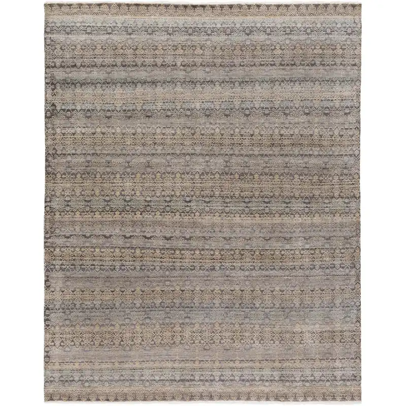 Premium Carey 120 X 96 inch Neutral and Brown Area Rug, Wool and Silk