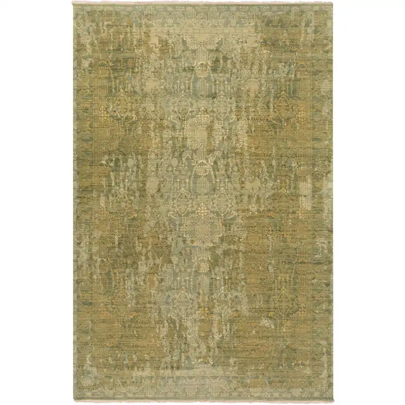 Limited Offer Palace 108 X 72 inch Brown and Yellow Area Rug, Wool