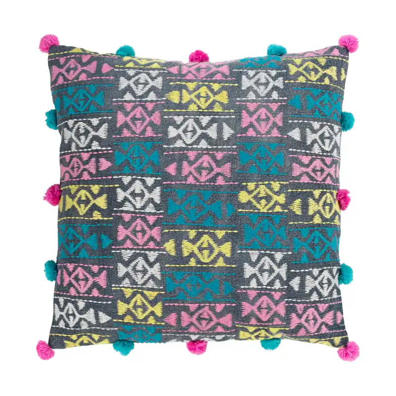 Free Delivery Kiko 18 X 18 inch Aqua/Sky Blue/Bright Pink/Bright Yellow/White/Navy Pillow Kit, Square