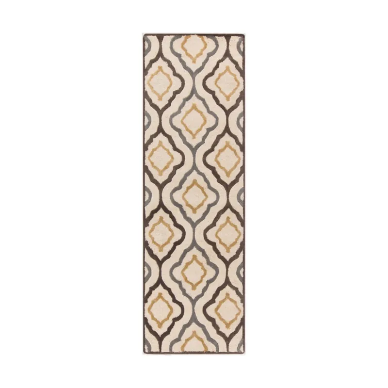 Best Price Modern Classics 96 X 30 inch Neutral and Brown Runner, Wool
