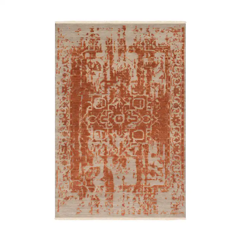 Duke 36 X 24 inch Khaki/Burnt Orange Rugs, Wool Clearance