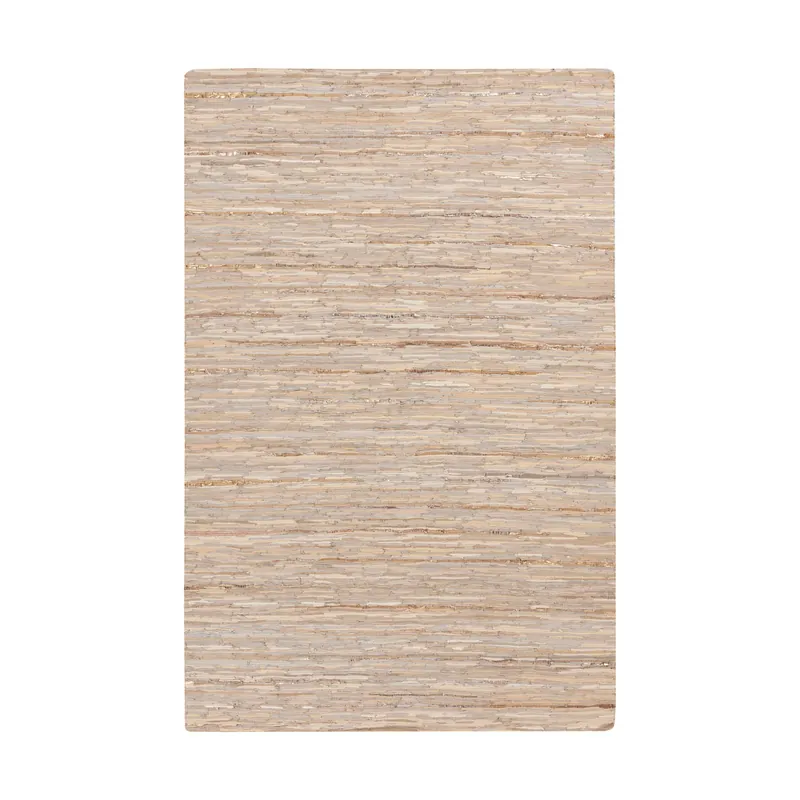 Phoebe 36 X 24 inch Cream/Khaki/Pale Blue/Metallic - Silver Rugs, Leather Final Sale