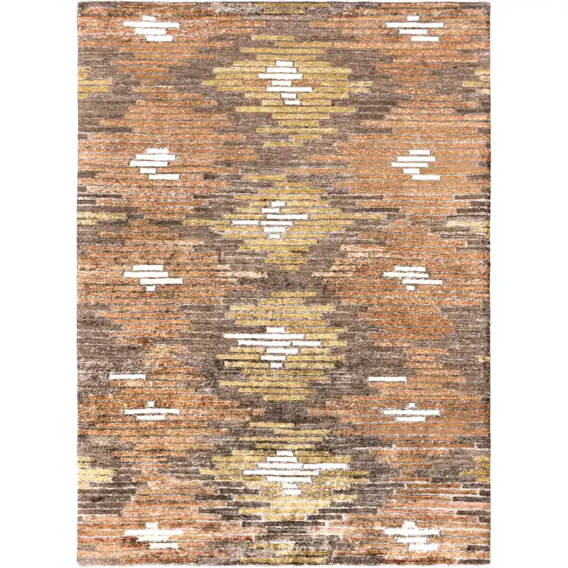 Platinum 36 X 24 inch Rust, Camel, Dark Brown, Taupe Rug Clearance