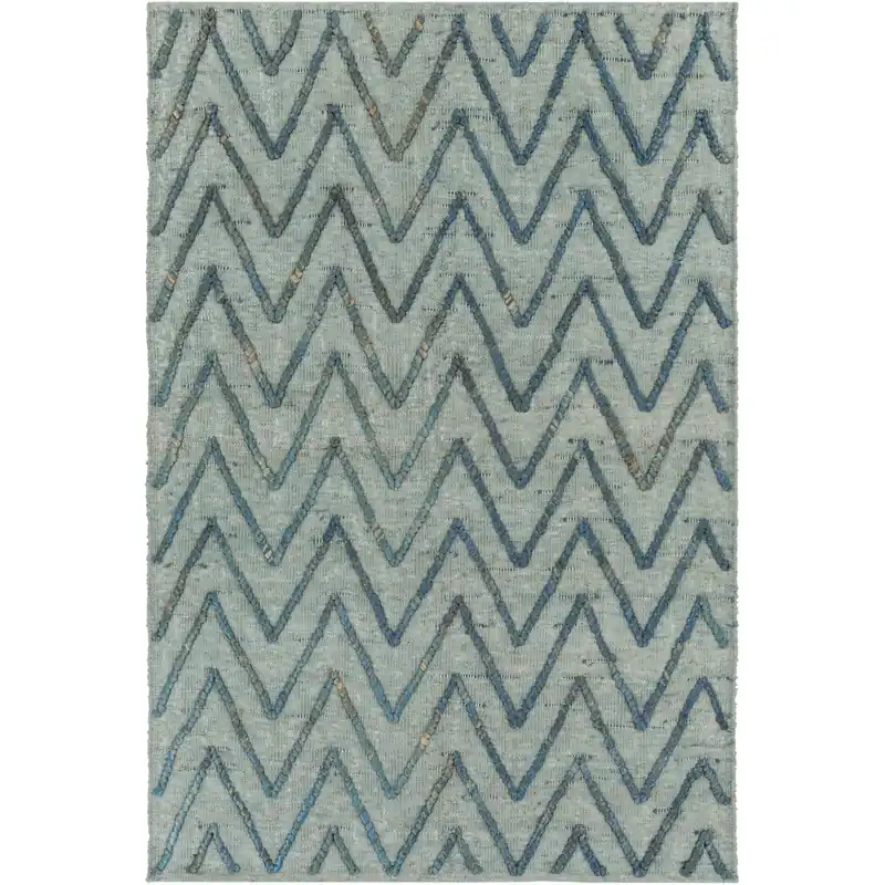 Mateo 36 X 24 inch Blue and Blue Area Rug, Jute Top Rated
