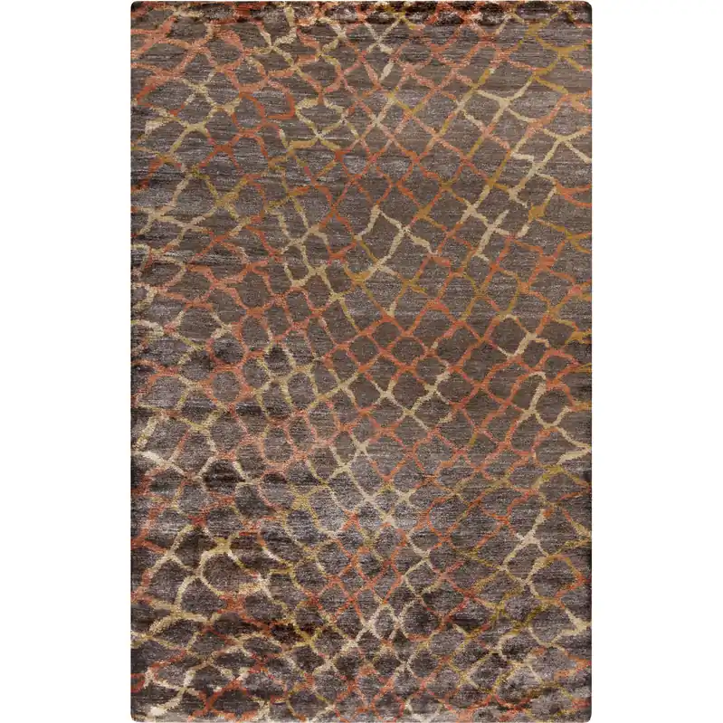 Platinum 96 X 60 inch Dark Brown, Rust, Camel, Tan Rug Reduced Price