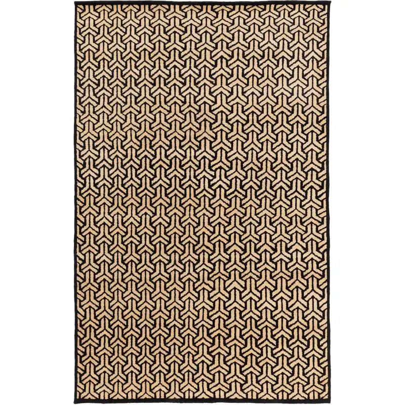 No Minimum Order Ludlow 72 X 48 inch Black and Yellow Area Rug, Viscose