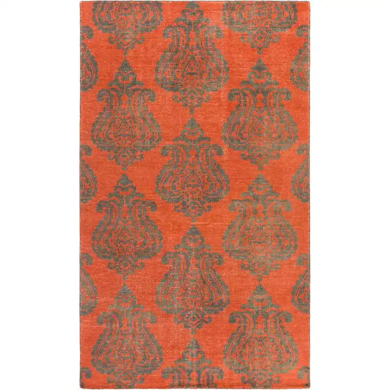 Marta 36 X 24 inch Orange and Gray Area Rug, Wool Special Offer