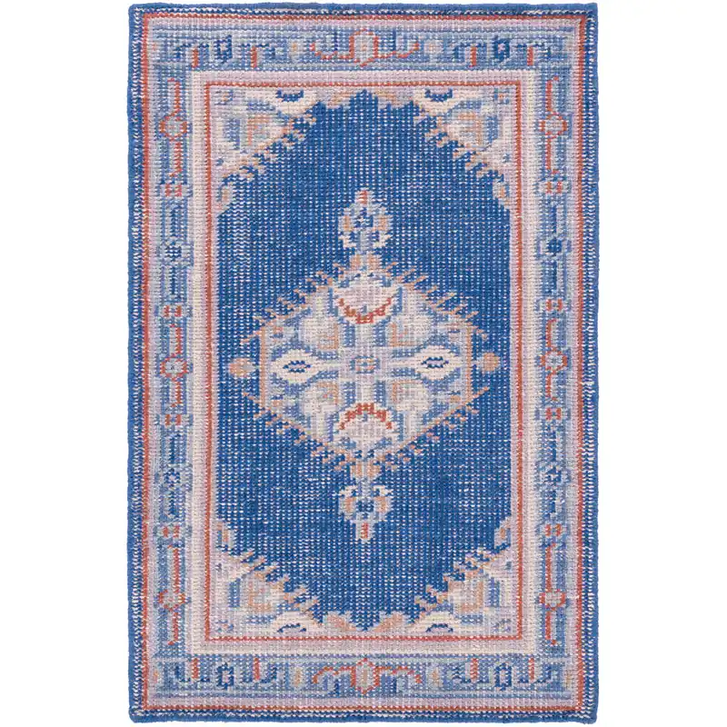Authentic Luella 36 X 24 inch Dark Blue/Bright Red/Mauve/Camel/Denim/Khaki Rugs, Wool