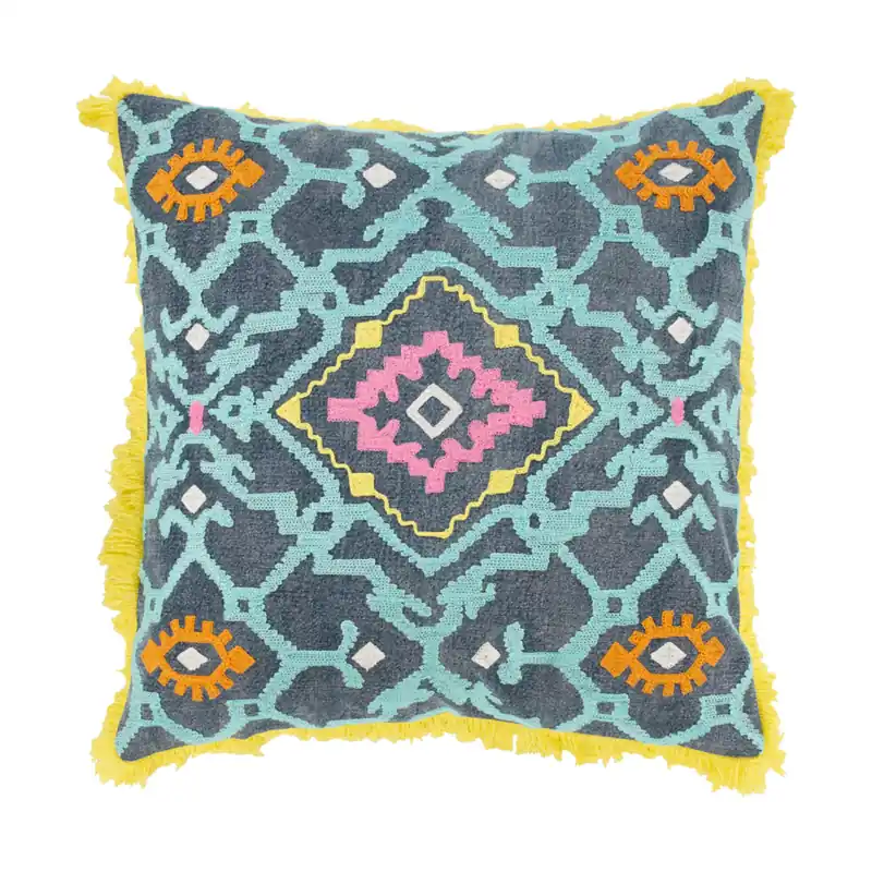 Kiko 18 X 18 inch Aqua/Bright Pink/Bright Yellow/Saffron/White/Navy Pillow Kit, Square Free Returns