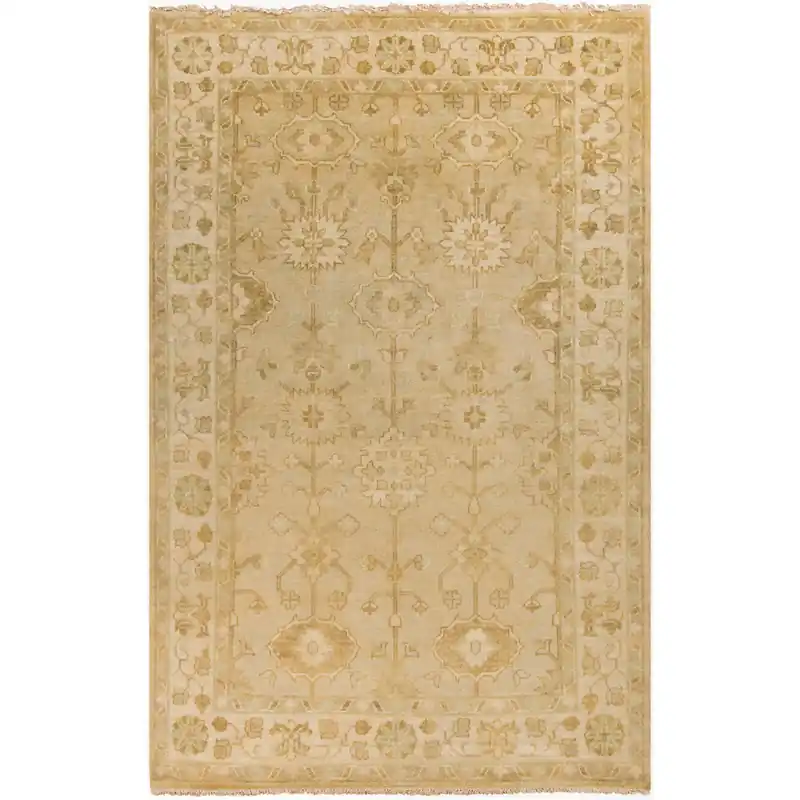 Reduced Price Antique 102 X 66 inch Beige, Mustard, Moss Rug