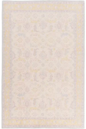 Zahra 102 X 66 inch Beige, Light Gray, Wheat, Denim, Rose, Emerald Rug Certified