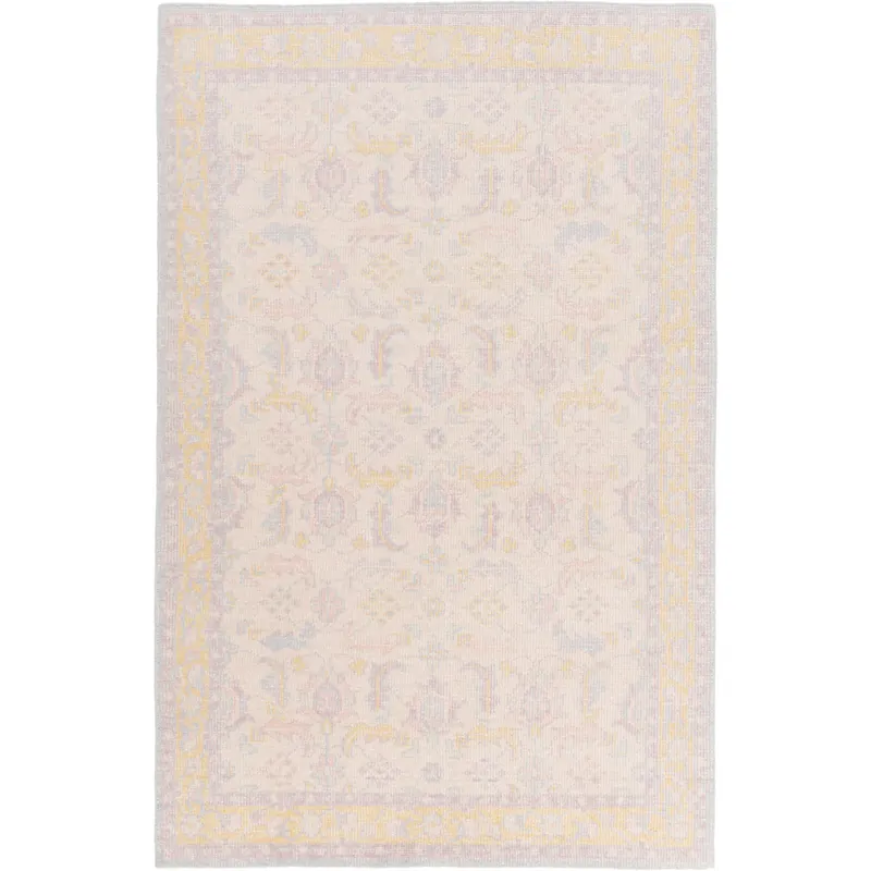 Zahra 102 X 66 inch Beige, Light Gray, Wheat, Denim, Rose, Emerald Rug Certified