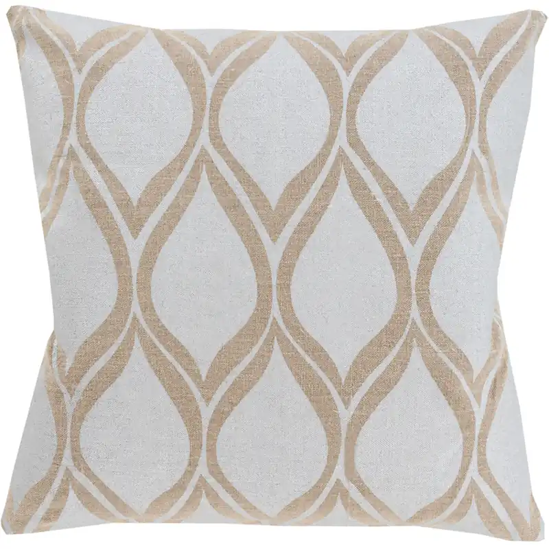 Get Yours Metallic Stamped 18 inch Tan, Silver Gray Pillow Kit