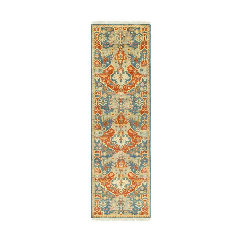 Mega Sale Martina 69 X 45 inch Sky Blue/Burnt Orange/Wheat/Dark Green/Khaki/Tan Rugs, Wool