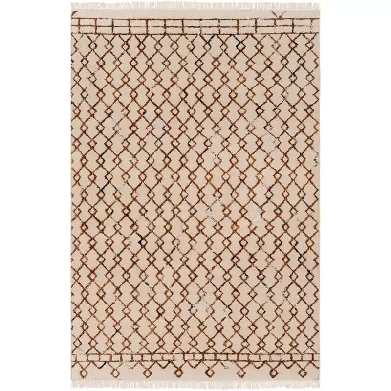 Flash Sale Nettie 120 X 96 inch Neutral and Brown Area Rug, Wool and Cotton