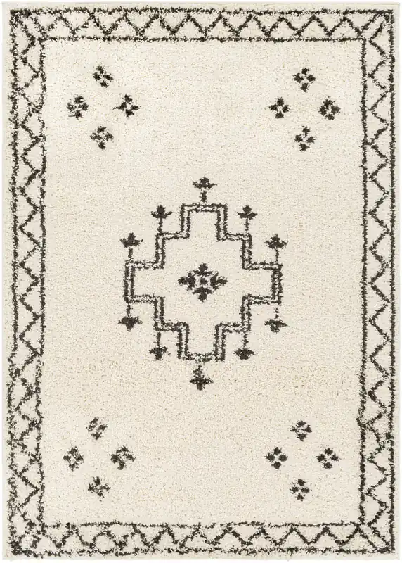 Special Discount Beni Shag 84 X 63 inch Black Rug in 5 x 8, Rectangle