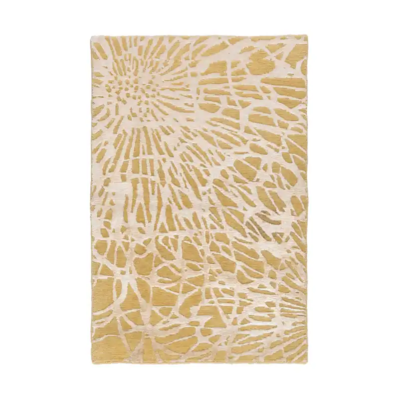 Tredyffrin 36 X 24 inch Tan/Ivory Rugs, Wool, Bamboo Silk, and Cotton Direct From Factory