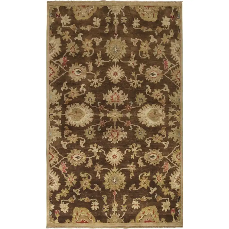 Brand New Estate 132 X 96 inch Dark Brown, Wheat, Camel, Dark Red, Aqua, Rust Rug