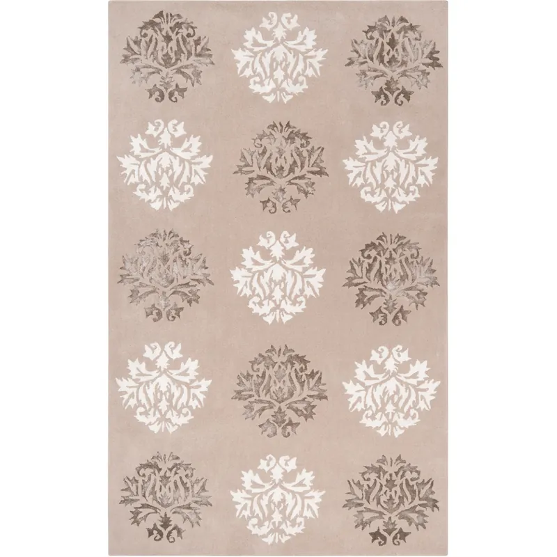 Tamira 156 X 108 inch Brown and Neutral Area Rug, Polyester and Wool Free Returns