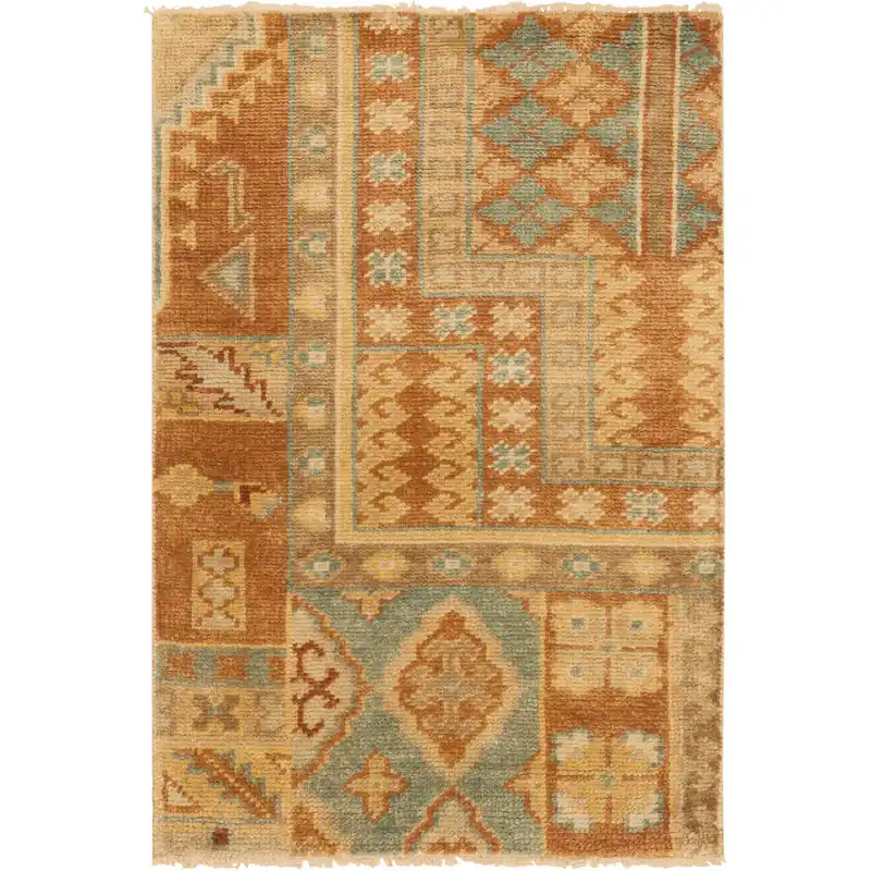 Money Back Guarantee Ainsley 36 X 24 inch Tan, Burnt Orange, Teal, Camel, Mustard Rug
