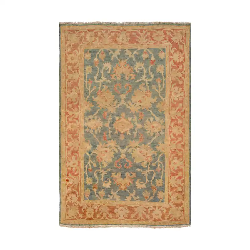 One Day Deal Fantasia 36 X 24 inch Teal/Burnt Orange/Olive/Lime Rugs, Wool