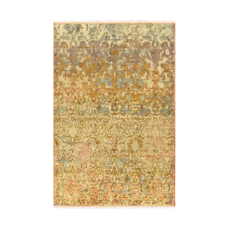 Best Choice Desmond 36 X 24 inch Camel/Lime/Aqua/Mauve/Emerald/Rose/Dark Green Rugs, Wool