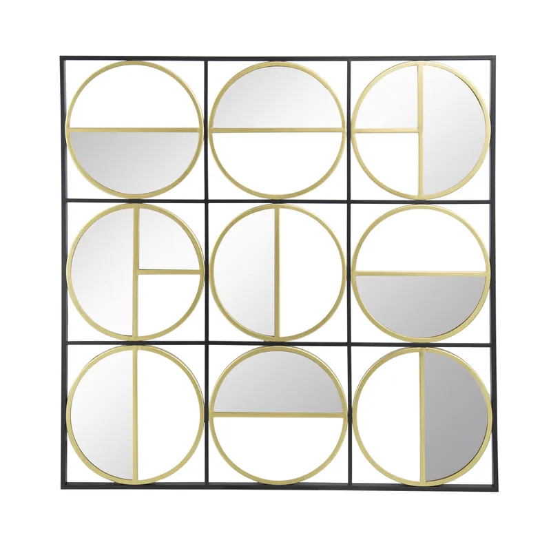 Catherine 35.6 X 35.6 inch Black/Gold Wall Mirror Trending