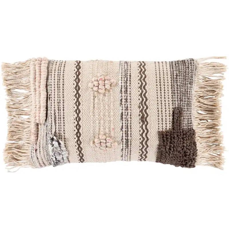 Next Day Delivery Lovisa 22 X 14 inch Beige/Pale Pink/Dark Brown/Medium Gray Pillow Kit, Lumbar