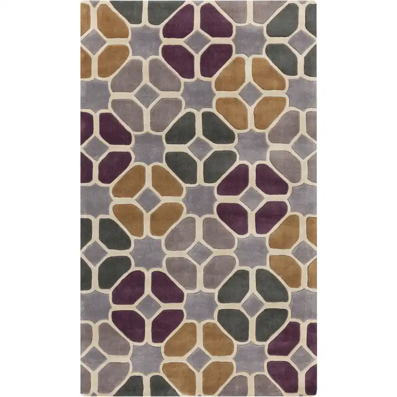 Today Only Cosmopolitan Burgandy/Gray/Medium Brown/Charcoal/Light Beige Handmade Rug