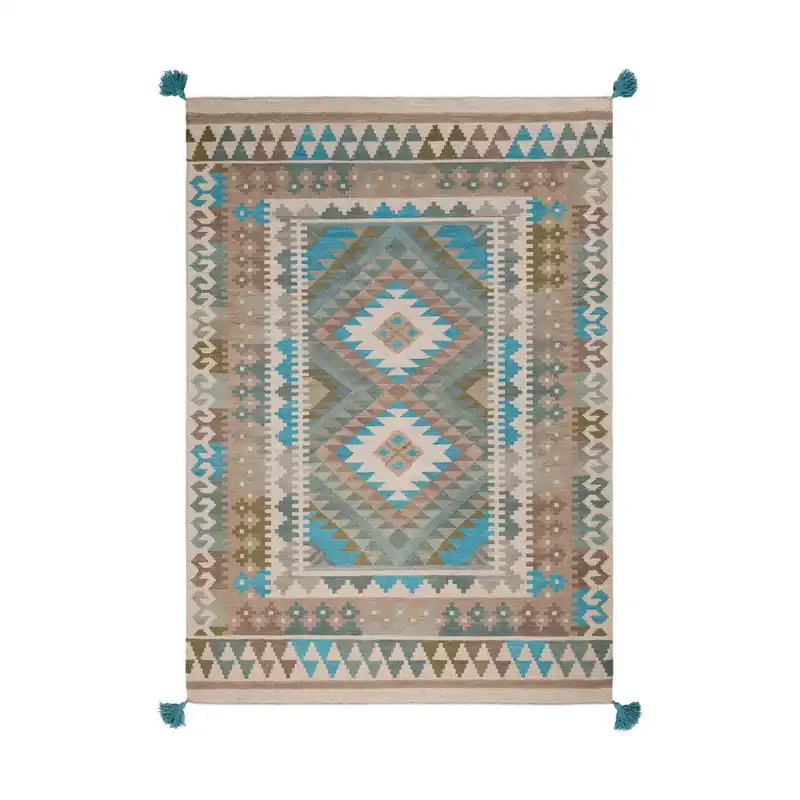 Popular Bodie 120 X 96 inch Sage/Camel/Taupe/Teal/Dark Brown Rugs, Rectangle