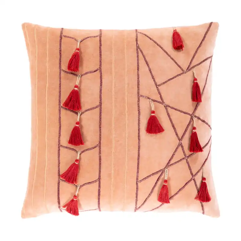 Moira 20 X 20 inch Camel/Dark Coral/Burgundy Pillow Kit, Square Place Order