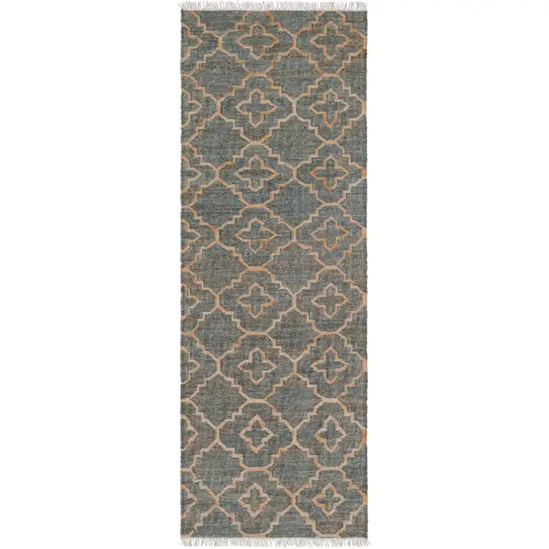 Free Returns Laural 96 X 30 inch Medium Gray/Khaki/Cream Rugs, Jute