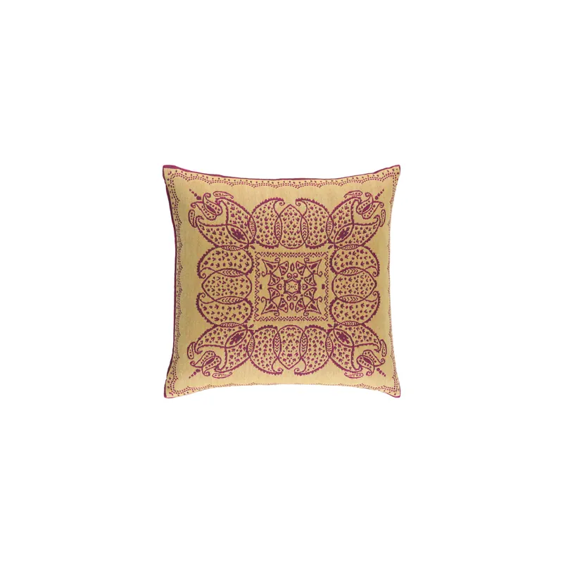 Indira 20 X 20 inch Bright Pink and Lime Throw Pillow Genuine