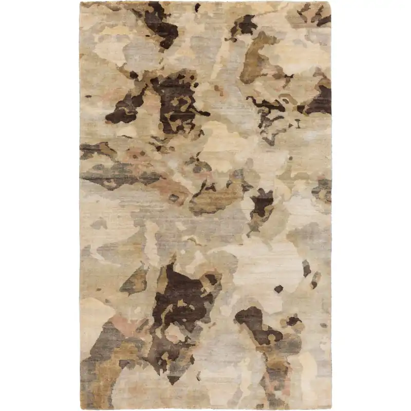 Limited Offer Slice of Nature 96 X 60 inch Neutral and Brown Area Rug, Viscose and Wool