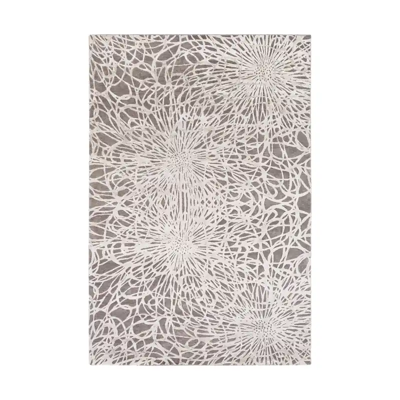 Tredyffrin 72 X 48 inch Charcoal/Ivory Rugs, Wool, Bamboo Silk, and Cotton Fan Favorite