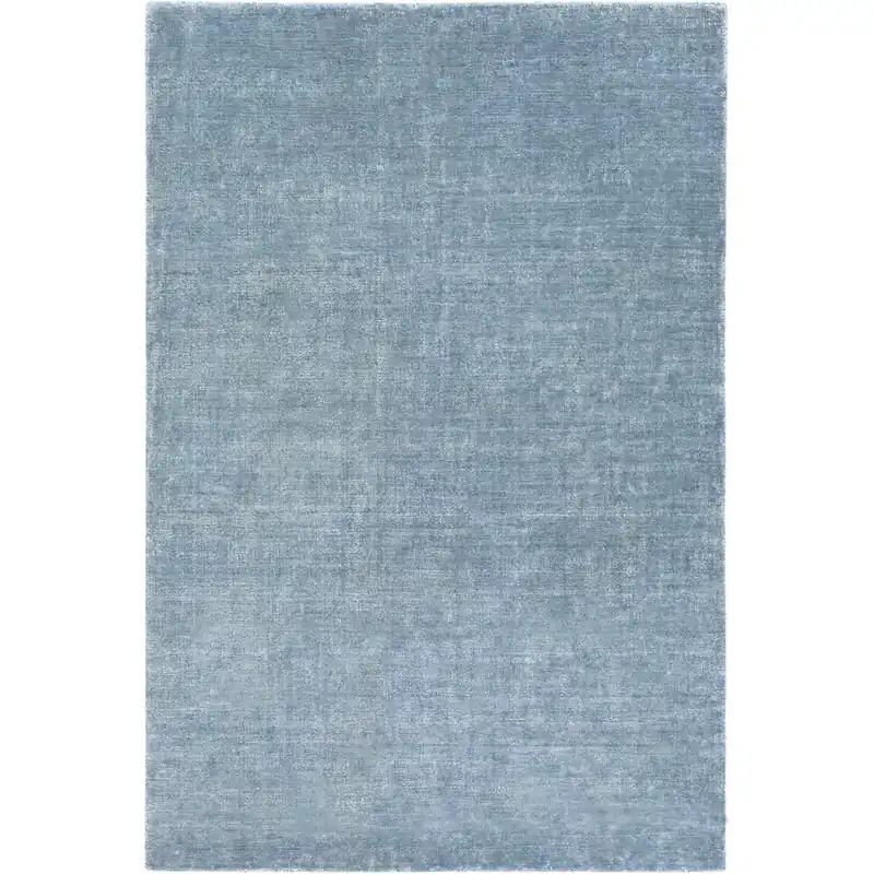 Handmade Linen 72 X 48 inch Blue Area Rug, Linen and Viscose