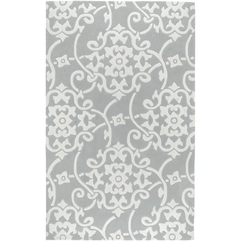 Cosmopolitan 108 X 72 inch Slate/Cream Handmade Rug, Rectangle Free Returns