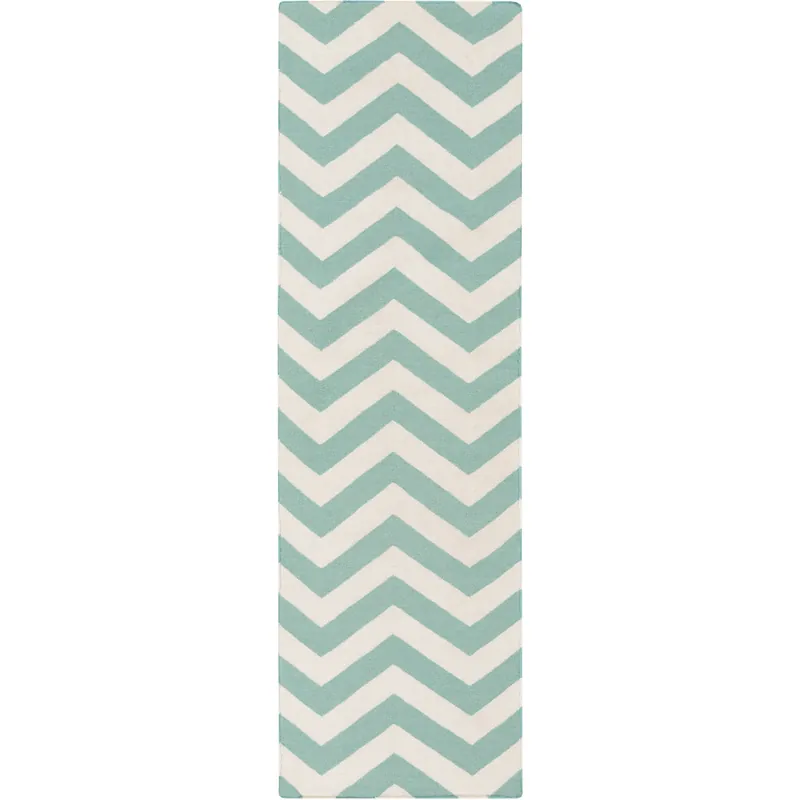 Luxury Frontier 156 X 108 inch Teal, Ivory Rug